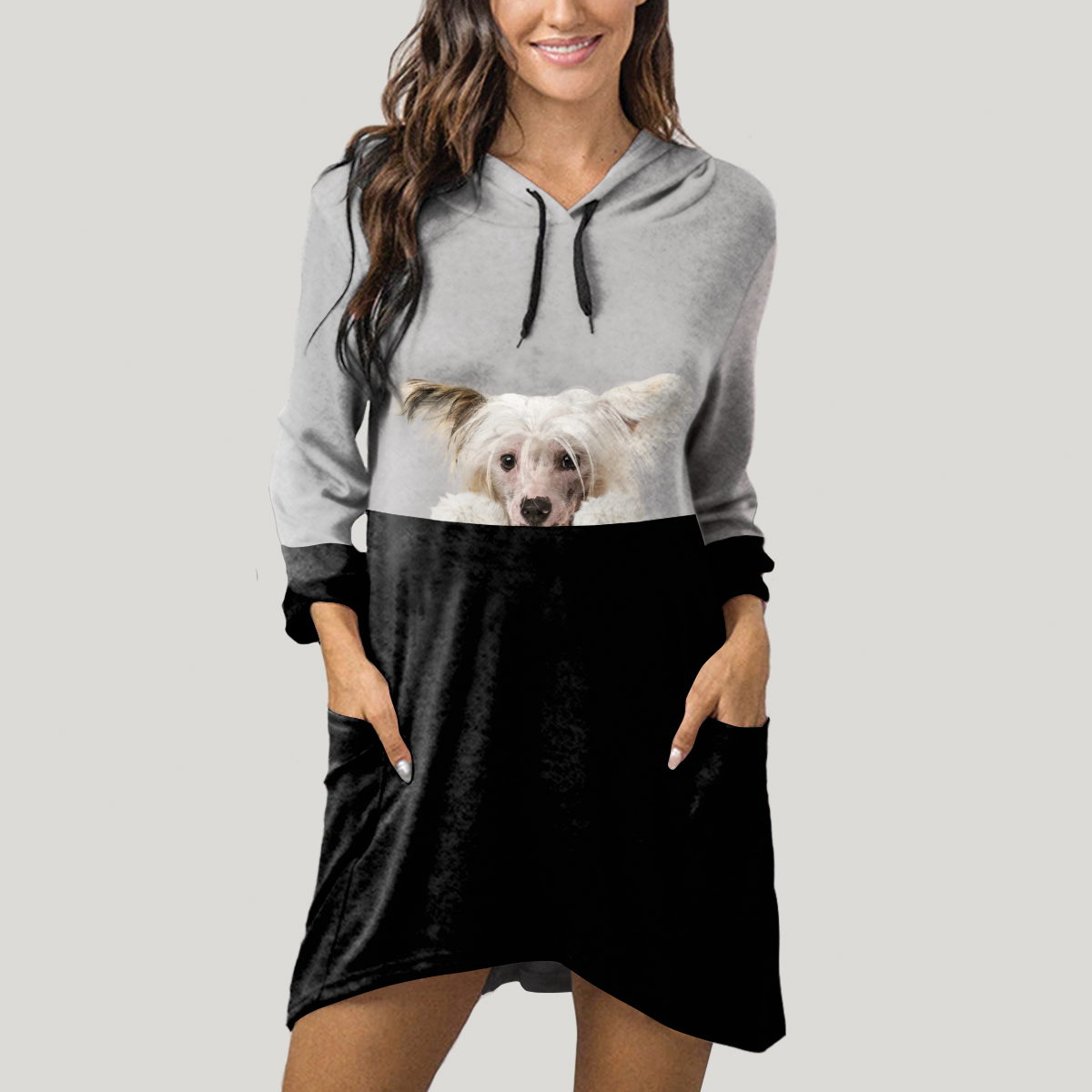 Can You See Me Now - Chinese Crested Hoodie With Ears V1