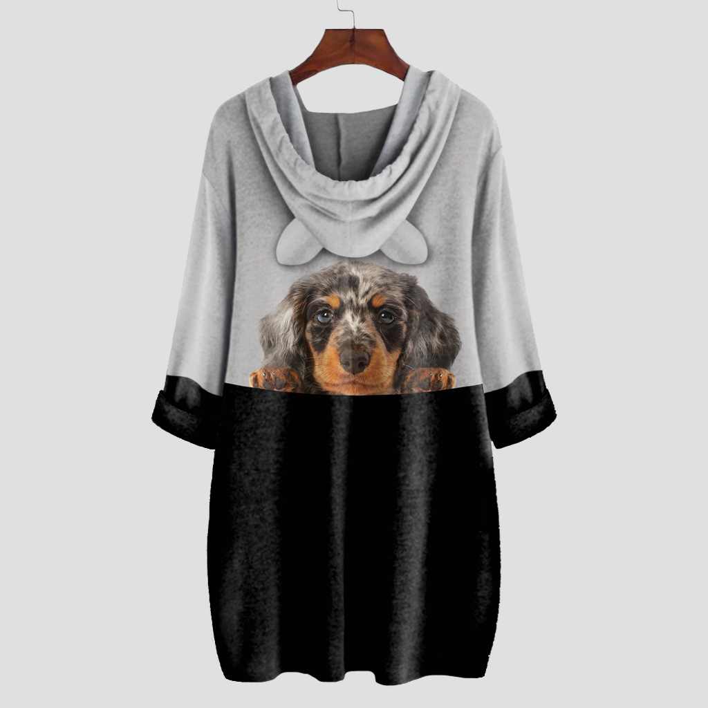 Can You See Me Now - Dapple Dachshund Hoodie With Ears V1