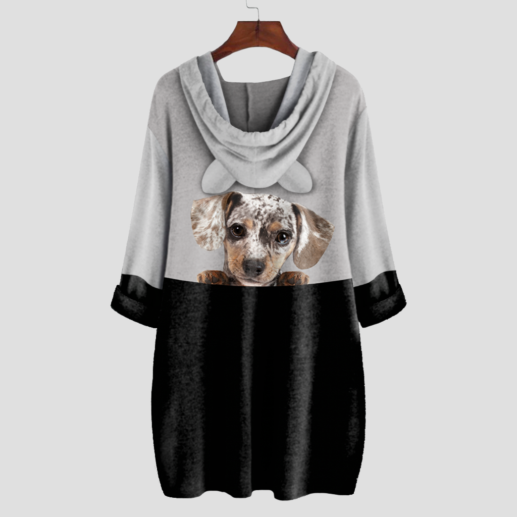Can You See Me Now - Dapple Dachshund Hoodie With Ears V2