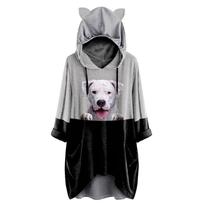 Can You See Me Now - Dogo Argentino Hoodie With Ears V1