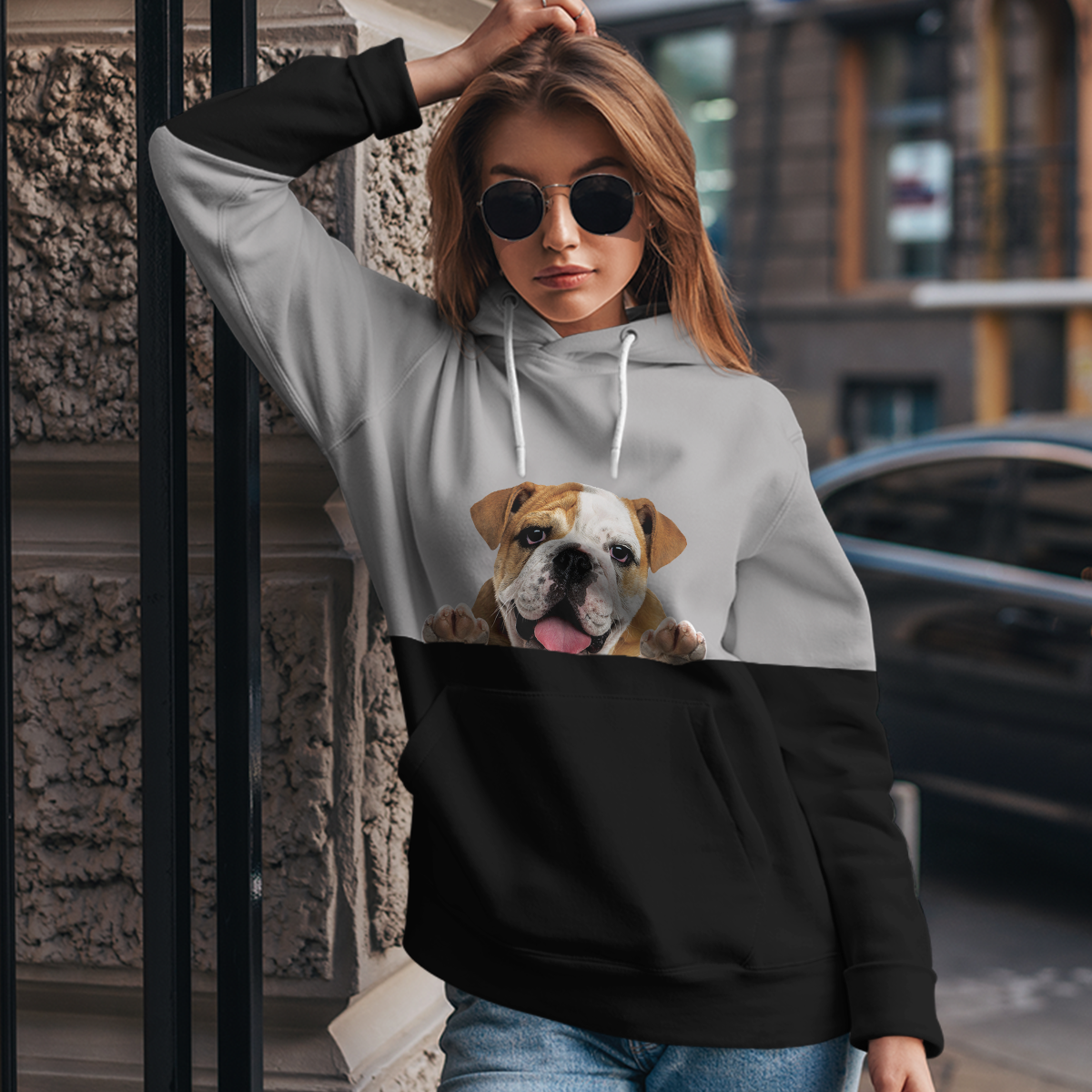 Can You See Me - English Bulldog Hoodie V1