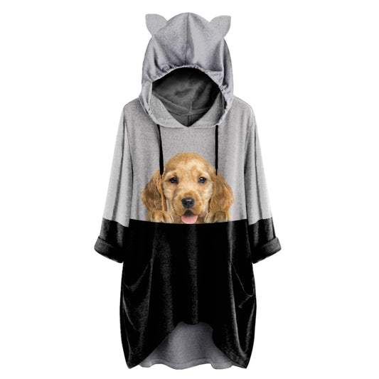 Can You See Me Now - English Cocker Spaniel Hoodie With Ears V1