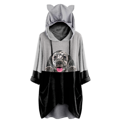 Kannst du mich jetzt sehen - English Setter Hoodie mit Ohren V2