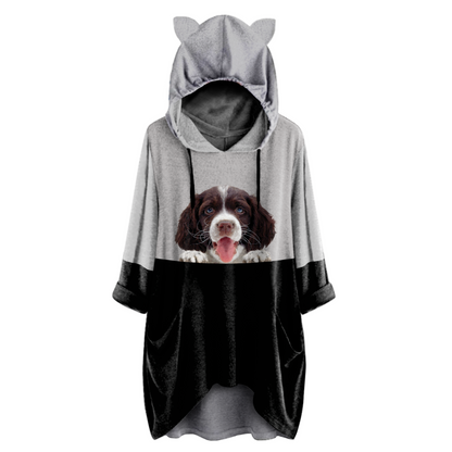 Can You See Me Now - English Springer Spaniel Hoodie With Ears V1