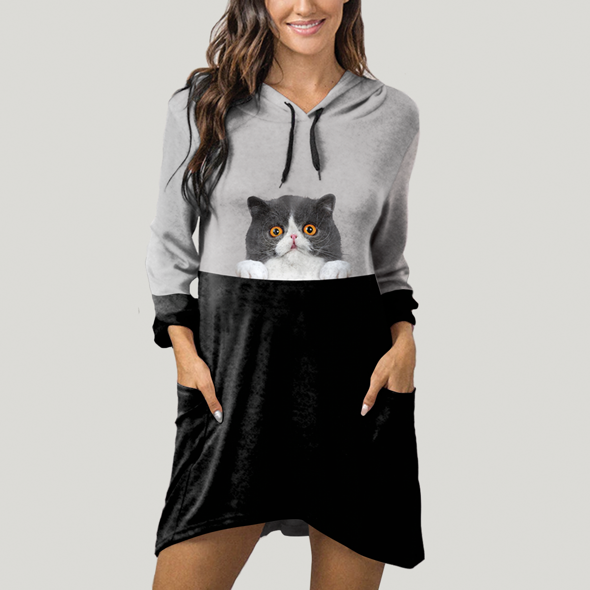 Can You See Me Now - Exotic Cat Hoodie With Ears V1