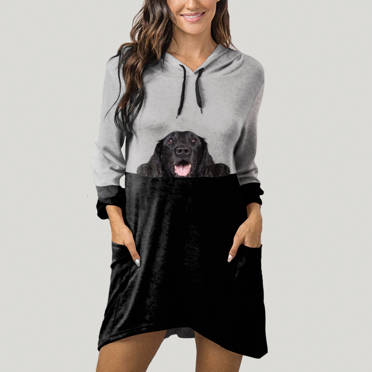 Can You See Me Now - Flat Coated Retriever Hoodie With Ears V1