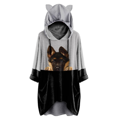 Can You See Me Now - German Shepherd Hoodie With Ears V1