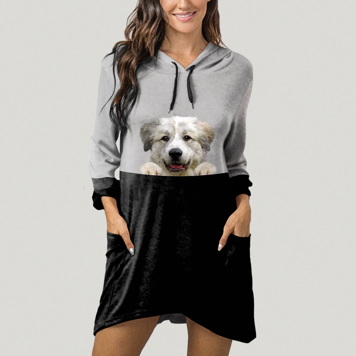 Can You See Me Now - Great Pyrenees Hoodie With Ears V1