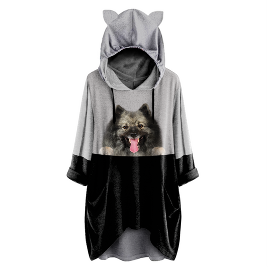Can You See Me Now - Keeshond Hoodie With Ears V1