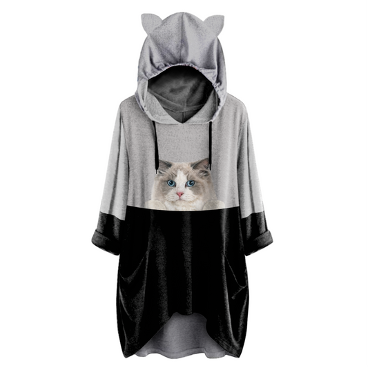 Can You See Me Now - Ragdoll Cat Hoodie With Ears V1
