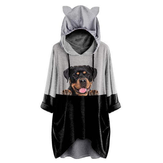 Can You See Me Now - Rottweiler Hoodie With Ears V1