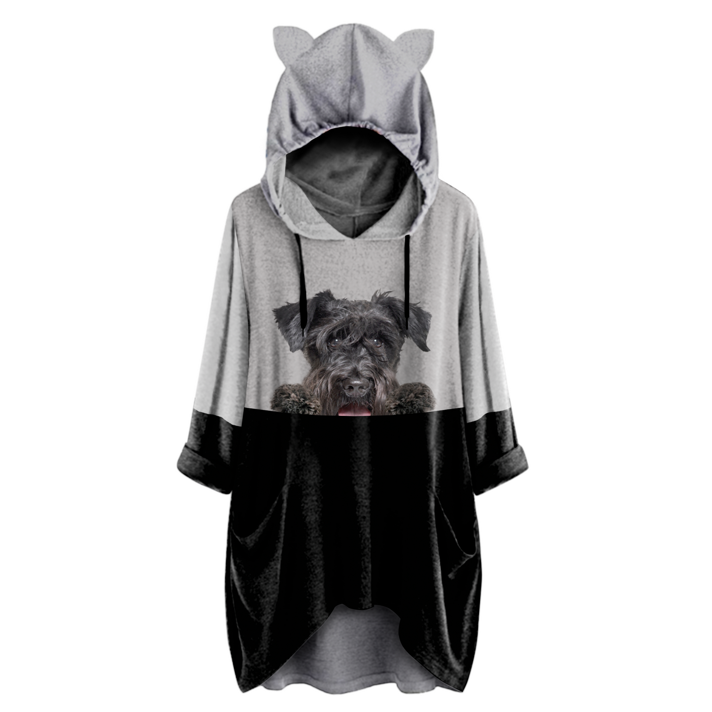 Can You See Me Now - Schnauzer Hoodie With Ears V1