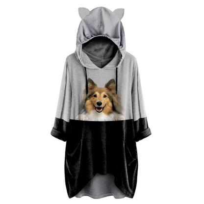 Can You See Me Now - Shetland Sheepdog Hoodie With Ears V1