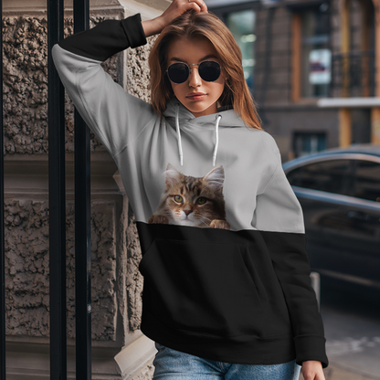 Kannst du mich sehen - Sibirischer Katzen-Hoodie V1