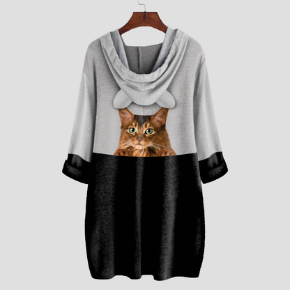 Can You See Me Now - Somali Cat Hoodie With Ears V1