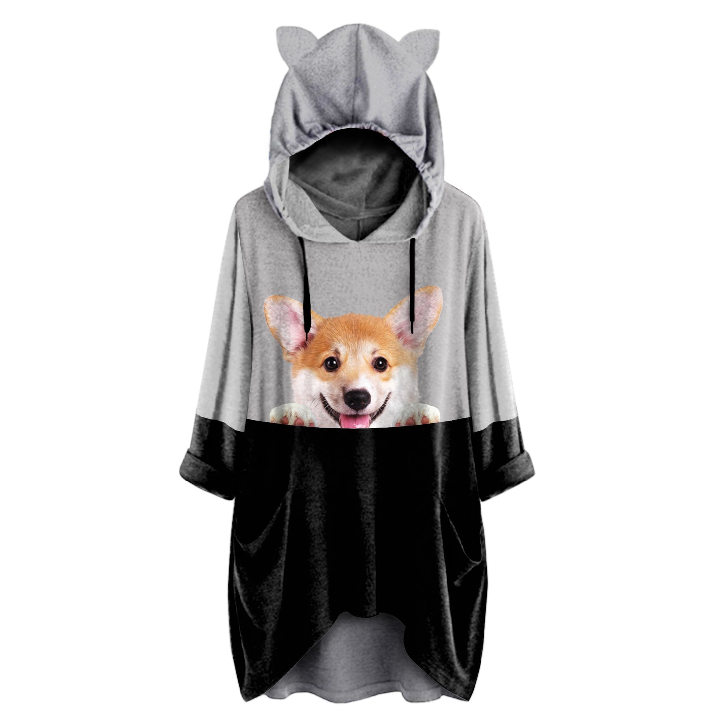 Can You See Me Now - Welsh Corgi Hoodie With Ears V1