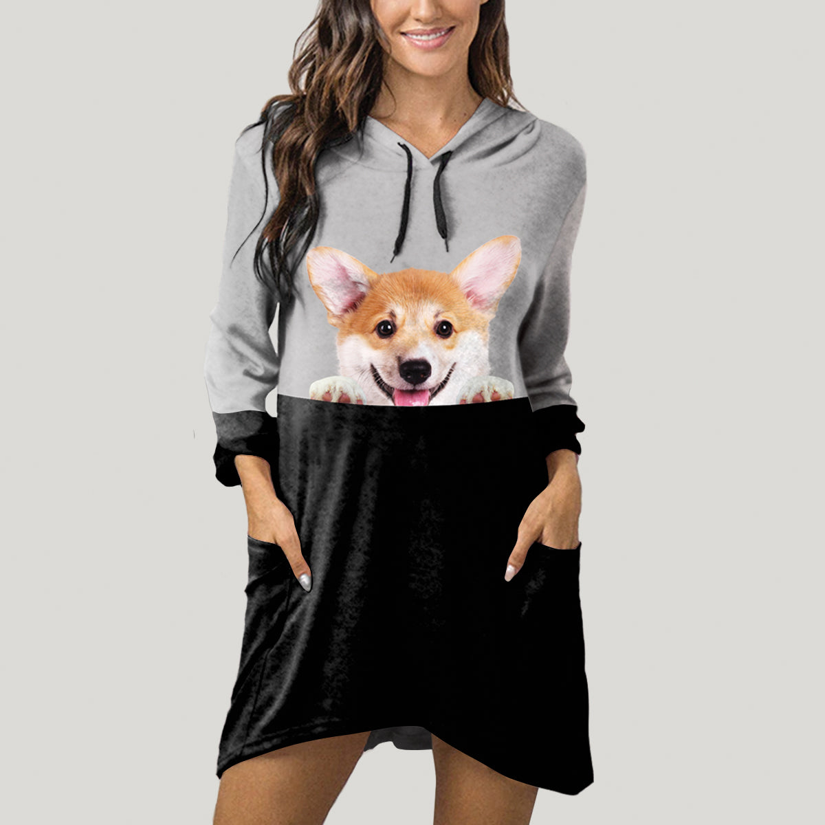 Can You See Me Now - Welsh Corgi Hoodie With Ears V1