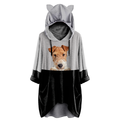 Pouvez-vous me voir maintenant - Sweat à capuche Wire Fox Terrier avec oreilles V1