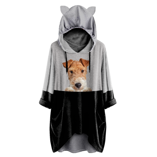 Kannst du mich jetzt sehen - Wire Fox Terrier Hoodie mit Ohren V1