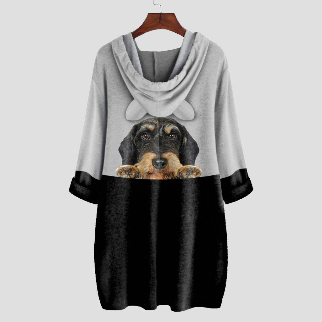 Can You See Me Now - Wire Haired Dachshund Hoodie With Ears V1