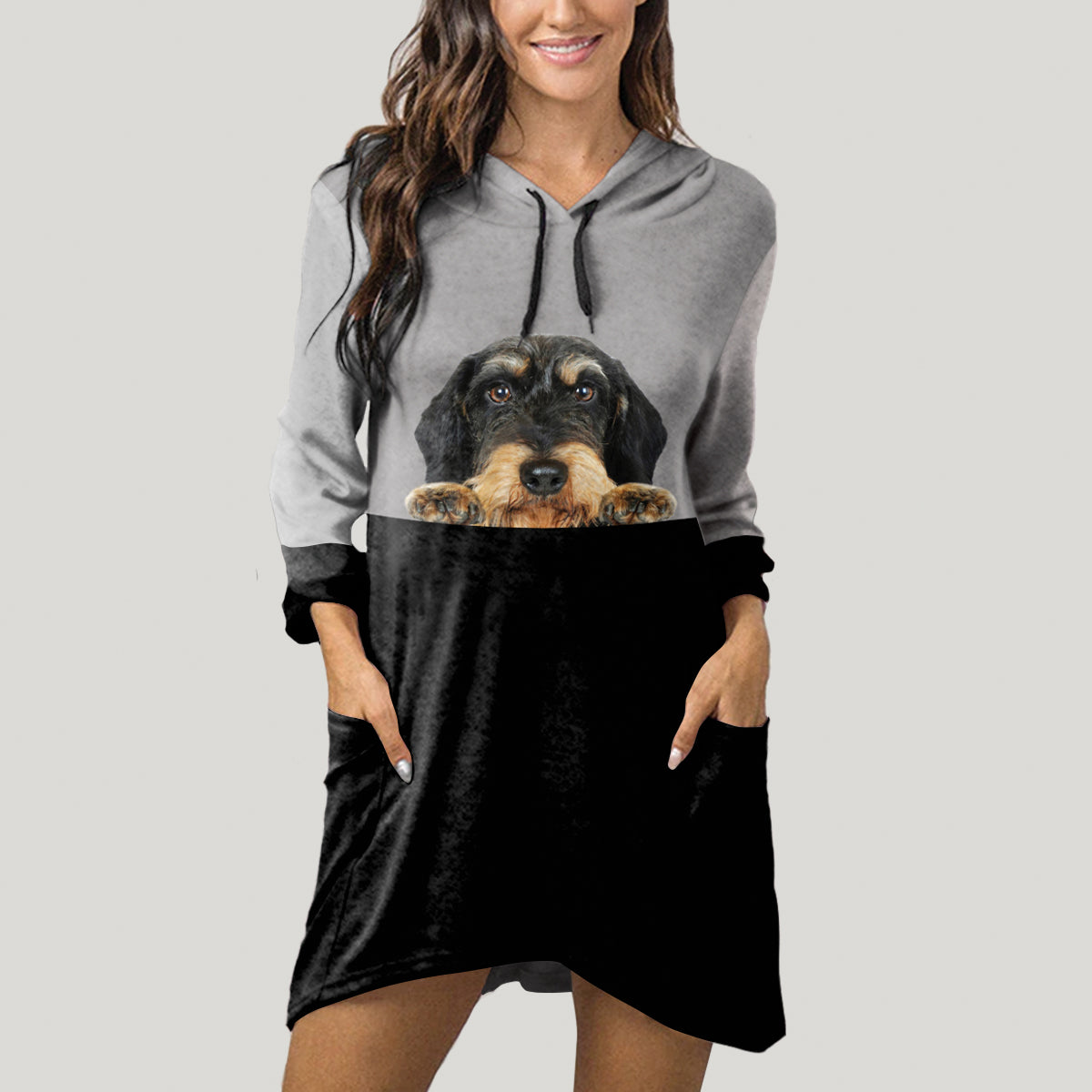 Can You See Me Now - Wire Haired Dachshund Hoodie With Ears V1
