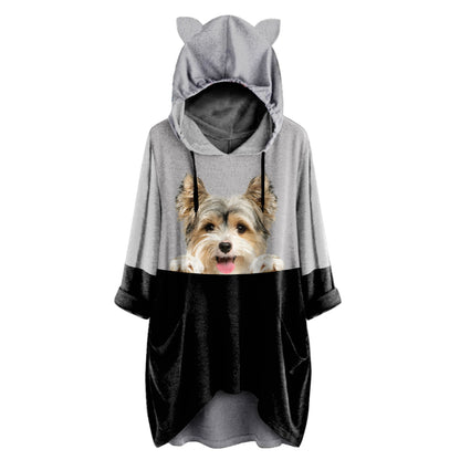 Pouvez-vous me voir maintenant - Sweat à capuche Yorkshire Terrier avec oreilles V3