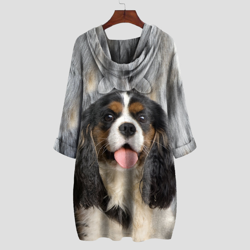 Cavalier King Charles Spaniel Mom - Sweat à capuche avec oreilles V1