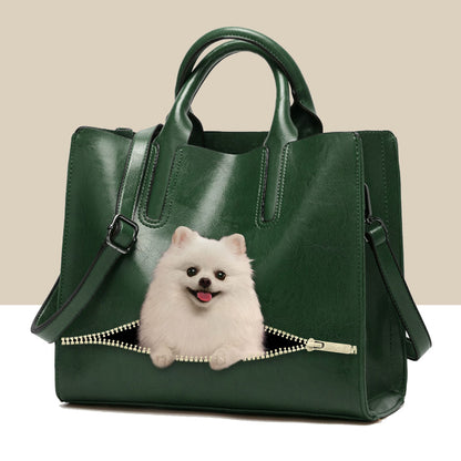 Chill Out Time With Pomeranian - Luxury Handbag V2