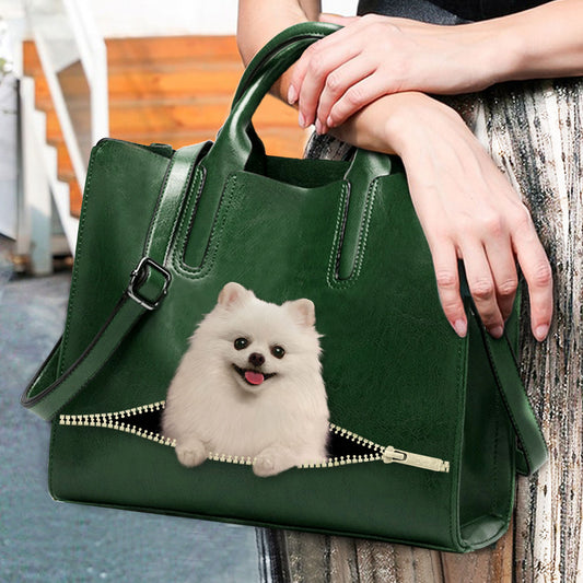 Chill Out Time With Pomeranian - Luxury Handbag V2