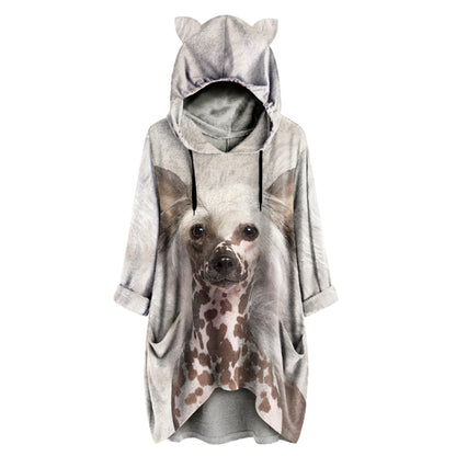 Chinese Crested Mom - Kapuzenpullover mit Ohren V2