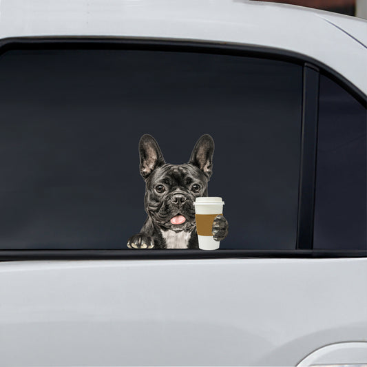 Guten Morgen – Französische Bulldogge Auto/Tür/Kühlschrank/Laptop-Aufkleber V1