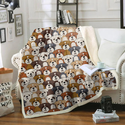 Cute Cartoon English Bulldogs - Follus Blanket