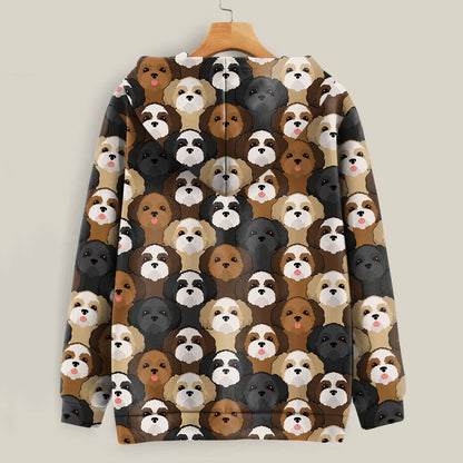 Dessin animé mignon Shih Tzus - Sweat à capuche Follus