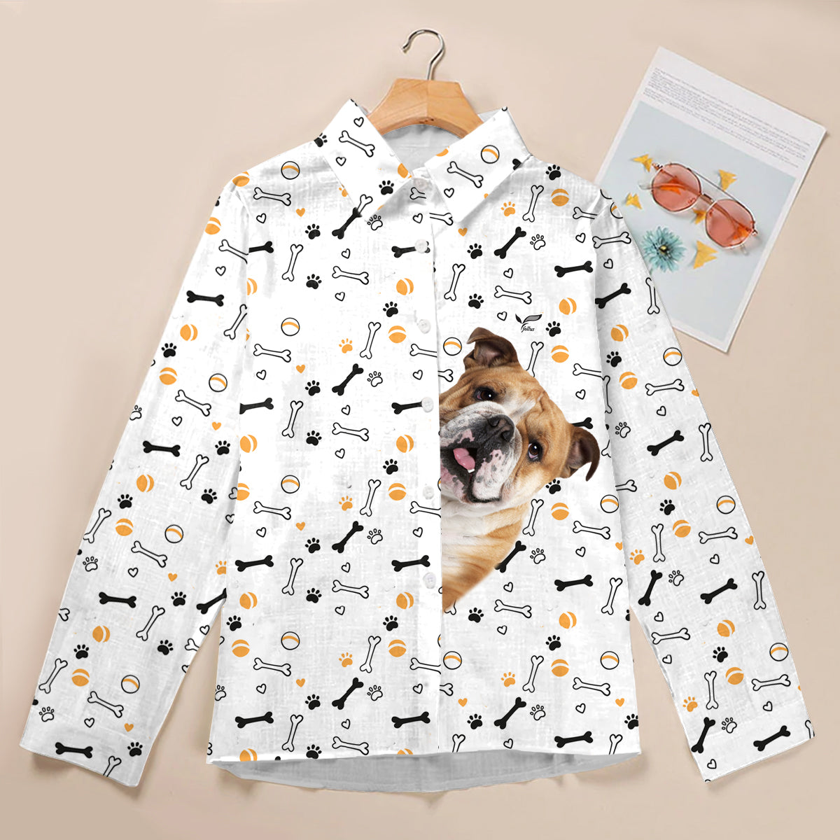 Cute English Bulldog Mom - Follus Women's Long-Sleeve Shirt