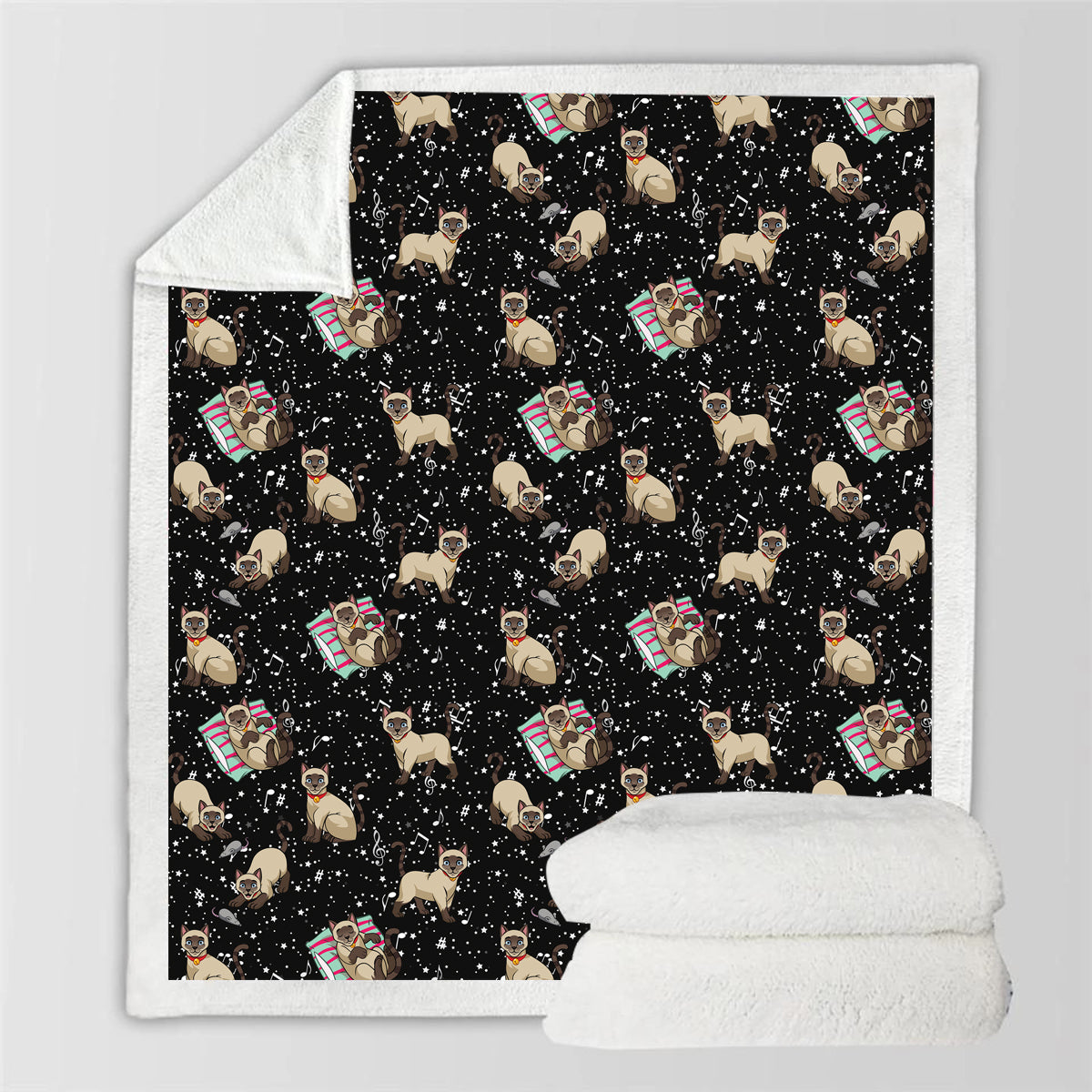 Cute Siamese Cat - Blanket V1