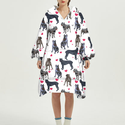 Süßer Winter – Cane Corso Fleece-Decke-Hoodie