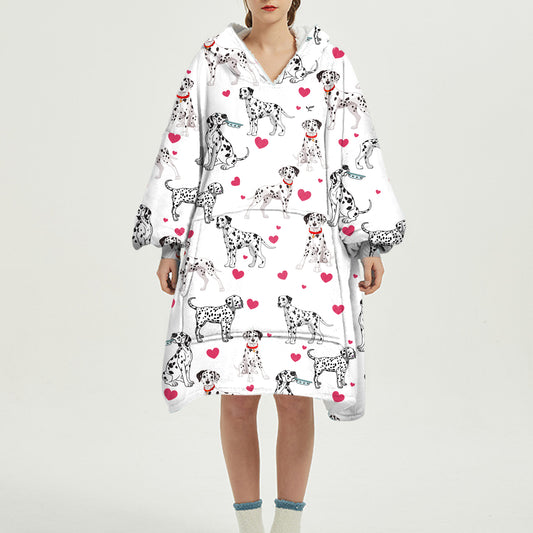 Cute Winter - Dalmatian Fleece Blanket Hoodie