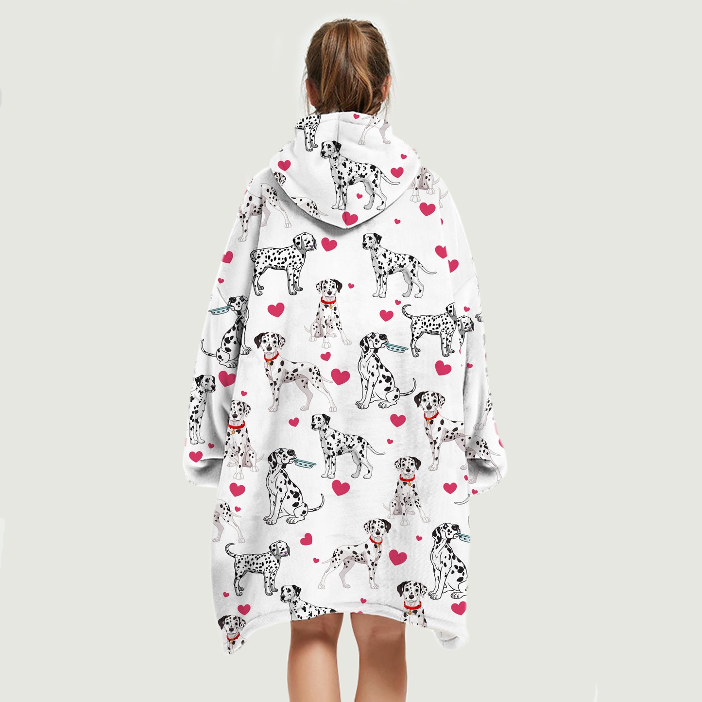 Süßer Winter – Dalmatiner-Fleece-Decke-Hoodie
