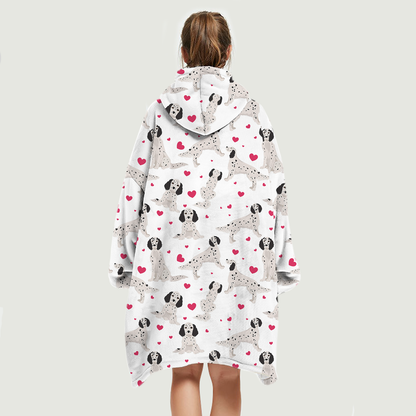 Cute Winter - English Setter Fleece Blanket Hoodie
