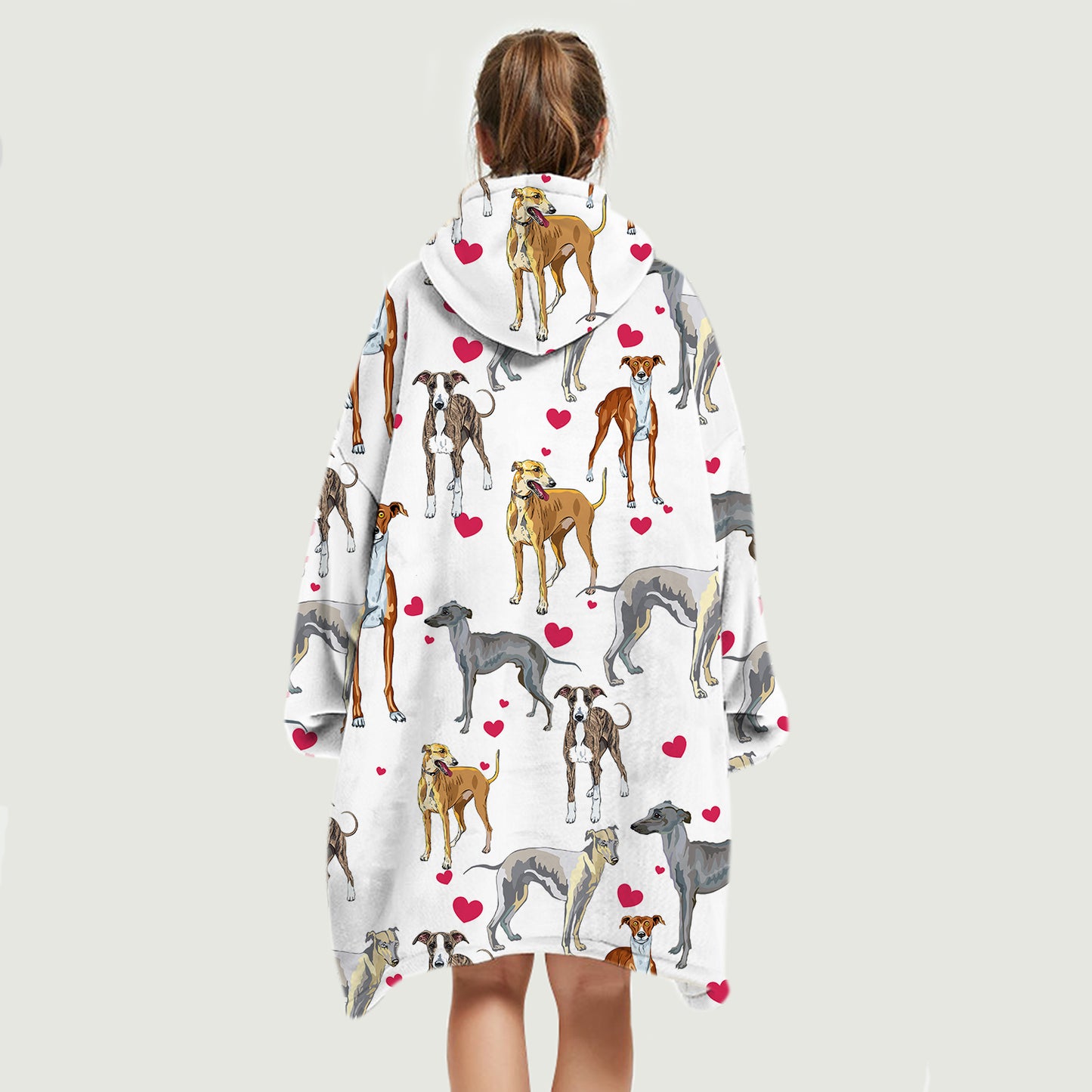Cute Winter - Greyhound Fleece Blanket Hoodie