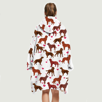 Cute Winter - Irish Setter Fleece Blanket Hoodie