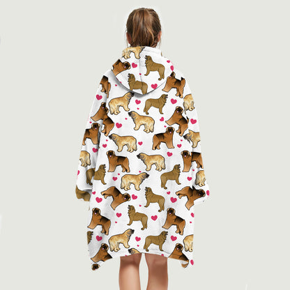 Cute Winter - Leonberger Fleece Blanket Hoodie