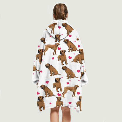 Cute Winter - Rhodesian Ridgeback Fleece Blanket Hoodie