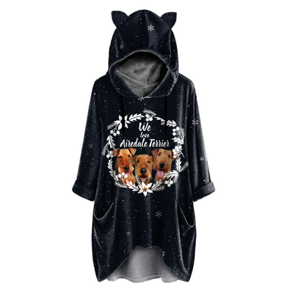 Mignon Airedale Terrier - Sweat à capuche avec oreilles V5