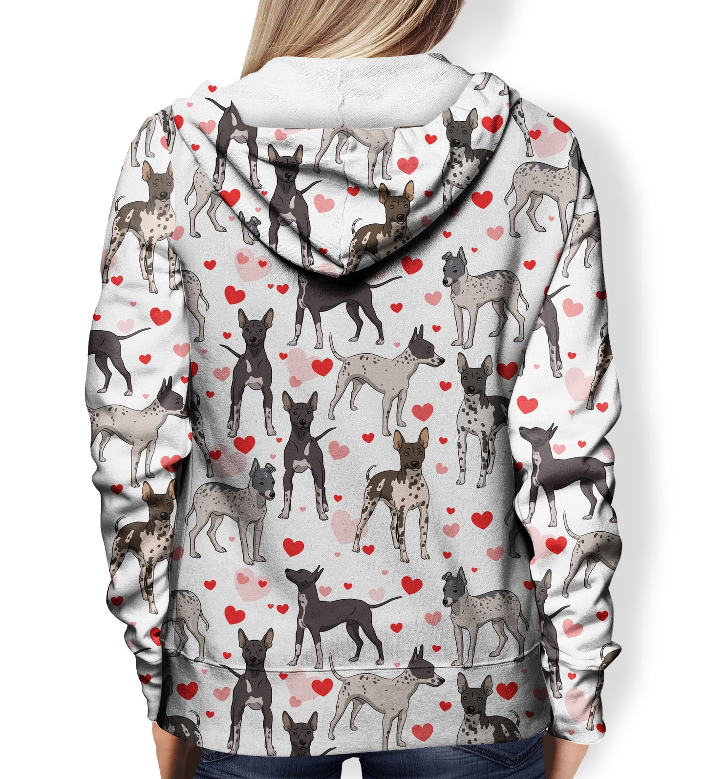 Herz und American Hairless Terrier Kapuzenpullover – überall