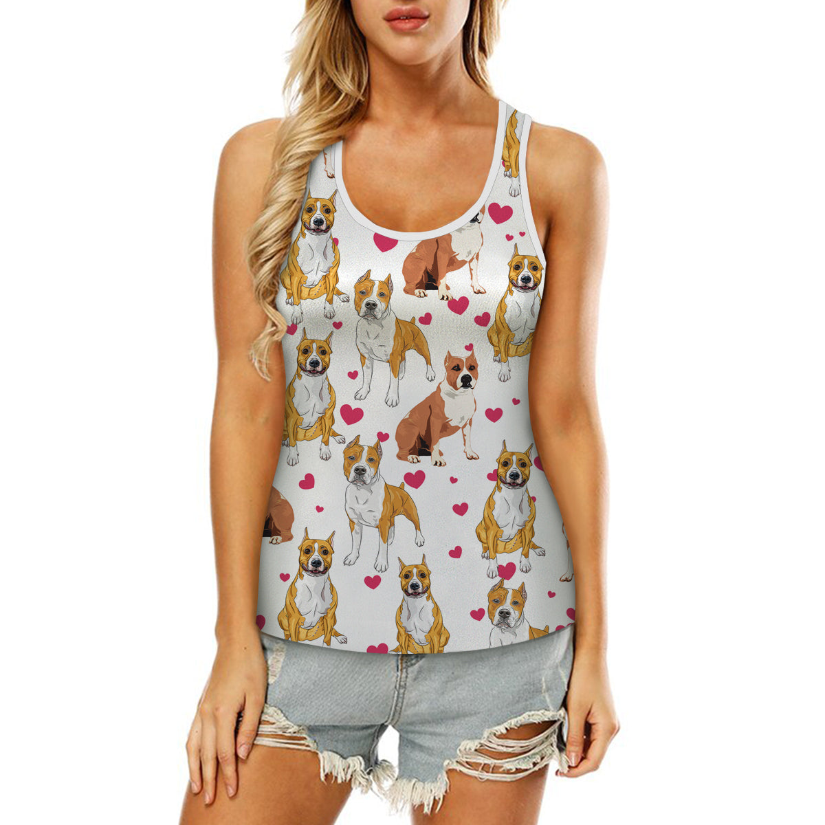 Mignon American Pit Bull Terrier - Débardeur creux V1