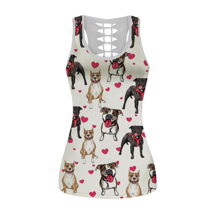 Mignon American Staffordshire Terrier - Débardeur creux V1