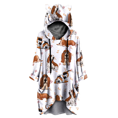 Cute Basset Hound - Hoodie With Ears V1