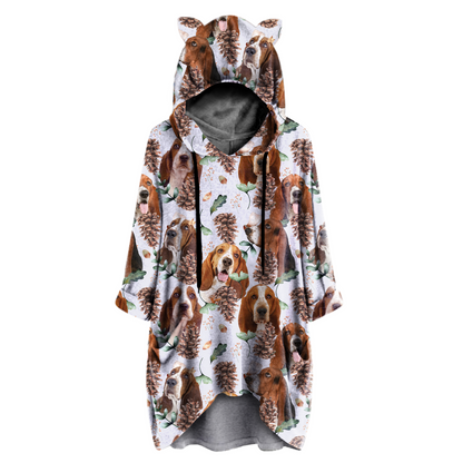 Cute Basset Hound - Hoodie With Ears V3