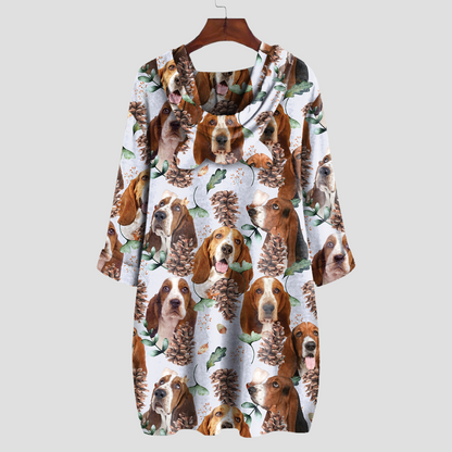 Cute Basset Hound - Hoodie With Ears V3